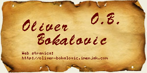 Oliver Bokalović vizit kartica